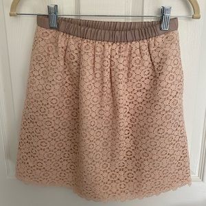 JCREW lights pink lace skirt with grey waistband size 0